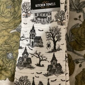 New Lunaville Halloween Kitchen Towels - set of 2 - Haunted House